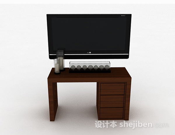 现代风格现代风格棕色电视柜3d模型下载