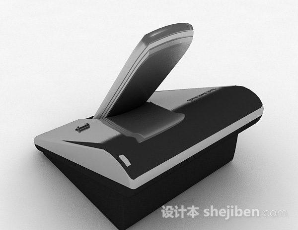 设计本深灰色电话机3d模型下载