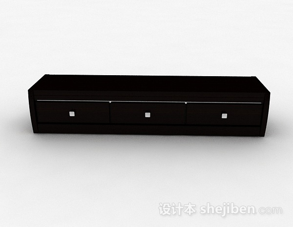 现代风格现代风格黑色木制电视柜3d模型下载