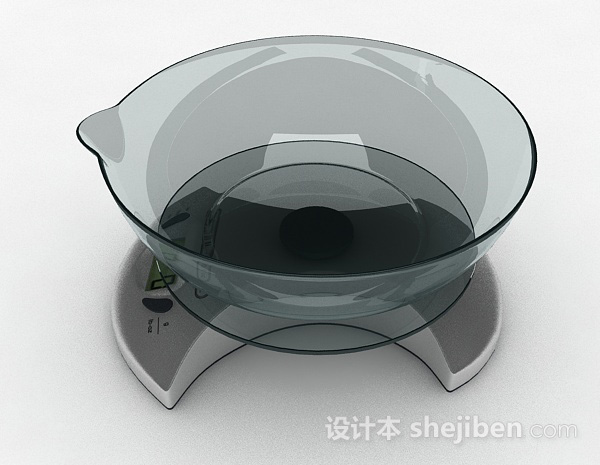 设计本现代风格透明托盘电子秤3d模型下载