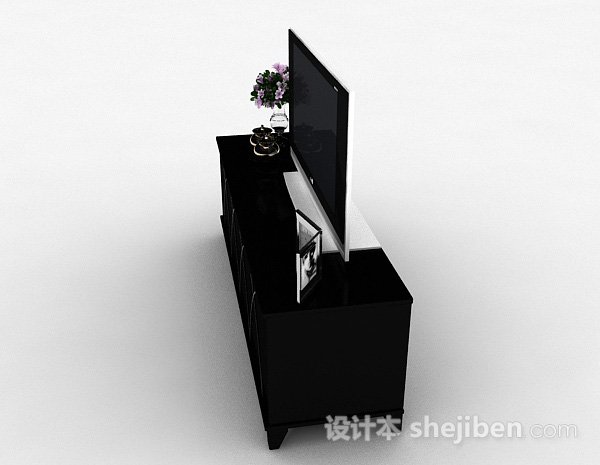 设计本现代风格黑色烤漆电视柜3d模型下载