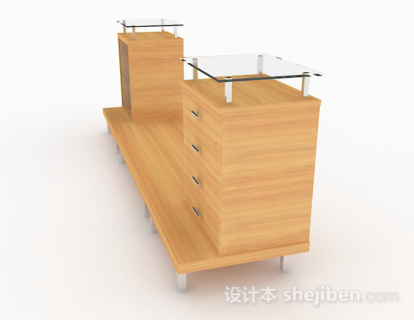 设计本木质简约电视柜3d模型下载