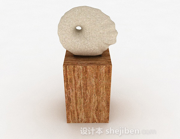 现代风格现代风格石质环形装饰物3d模型下载
