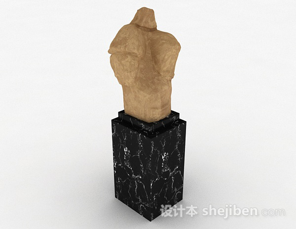现代风格石头雕刻品3d模型下载