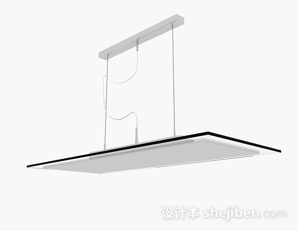 免费现代风格白色LED吊顶3d模型下载