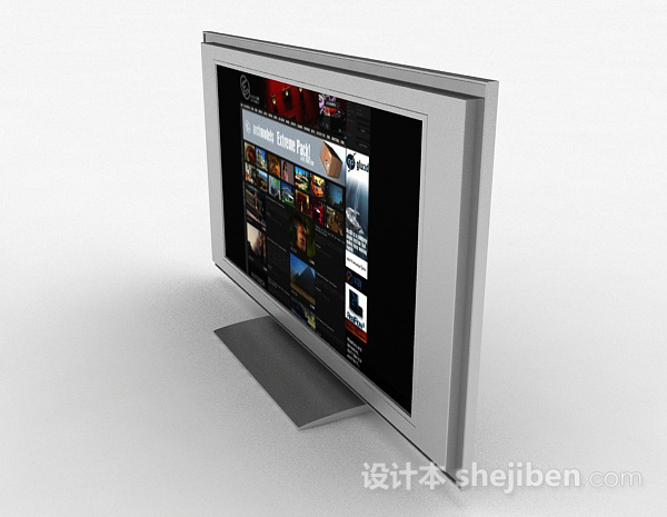设计本灰色电视机3d模型下载