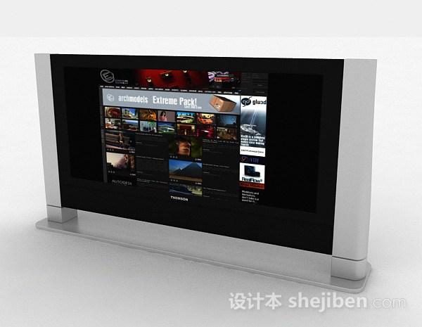 现代风格家居电视机3d模型下载
