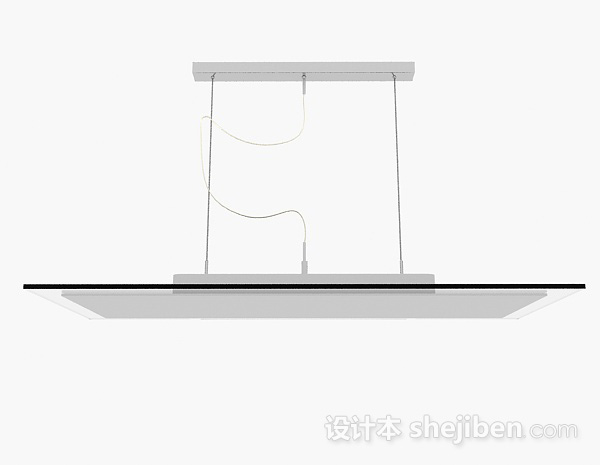 现代风格现代风格白色LED吊顶3d模型下载