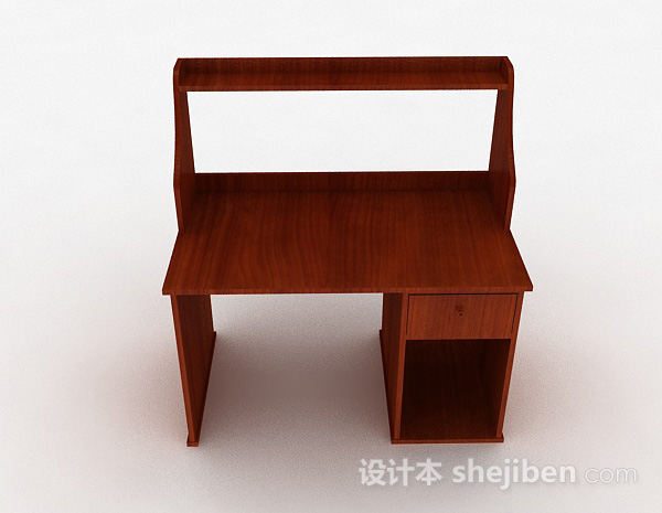 现代风格棕色书桌柜3d模型下载