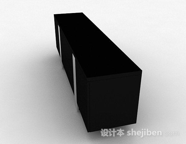 设计本现代风格黑色时尚烤漆电视柜3d模型下载
