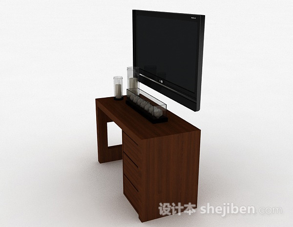 设计本现代风格棕色电视柜3d模型下载