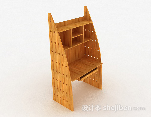 黄色书桌柜3d模型下载