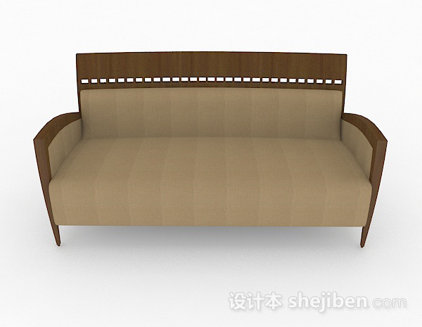 现代风格棕色双人沙发3d模型下载
