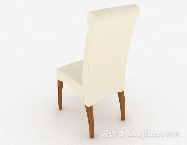 设计本白色软垫家居椅3d模型下载