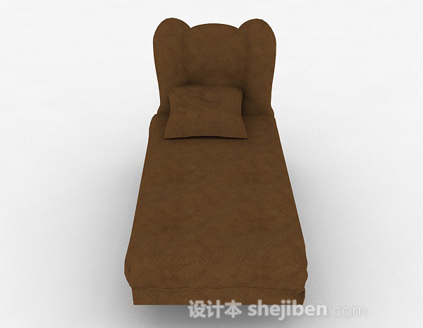 现代风格现代风棕色单人沙发3d模型下载