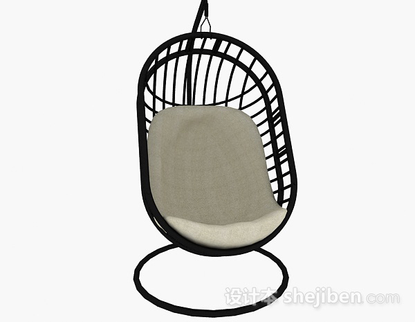 免费黑色镂空吊椅3d模型下载