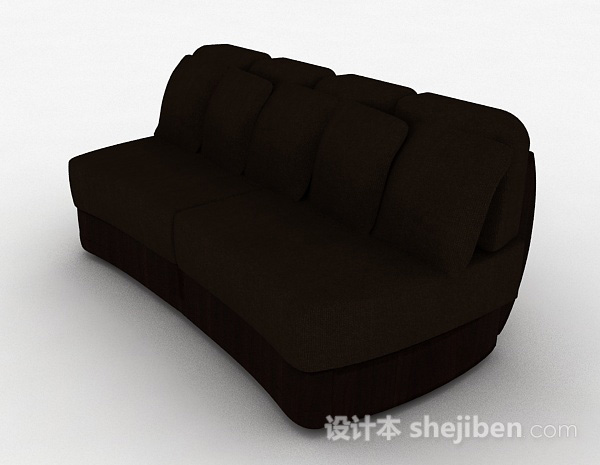 免费棕色简约双人沙发3d模型下载