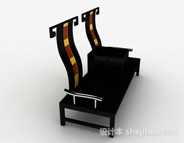 免费中式风黑色组合家居椅3d模型下载