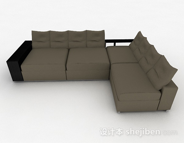 现代风格灰绿色多人沙发3d模型下载