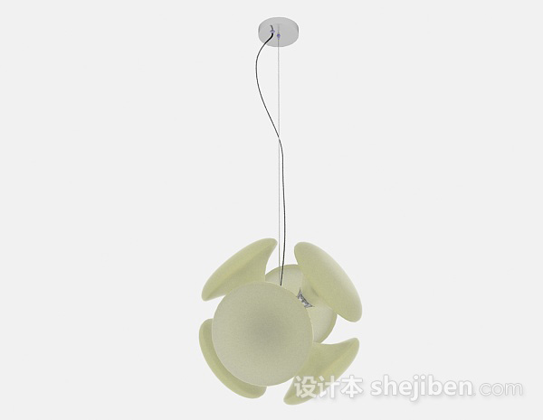 白色拼接球状吊灯3d模型下载