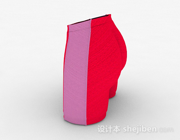 设计本女性粉色运动紧身短裤3d模型下载