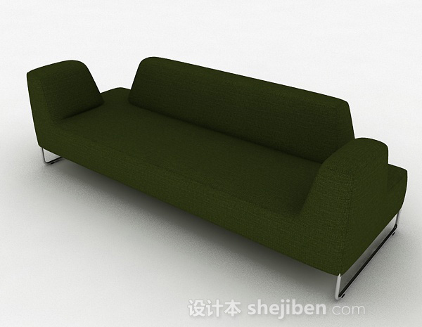 免费绿色简约多人沙发3d模型下载