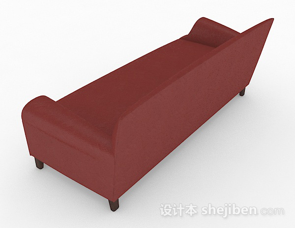 设计本红色双人沙发3d模型下载