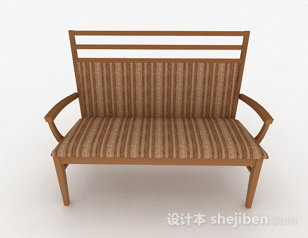 现代风格总是木质条纹多人椅3d模型下载