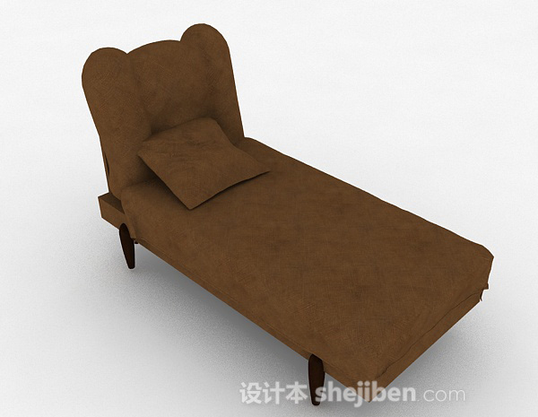 现代风棕色单人沙发3d模型下载