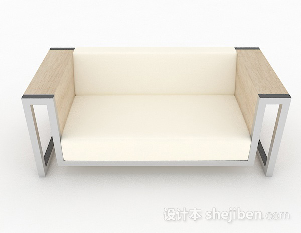 现代风格米黄色单人沙发3d模型下载
