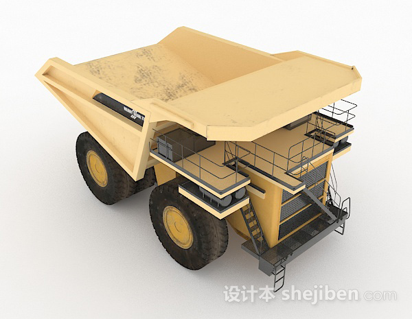 黄色金属运土机3d模型下载