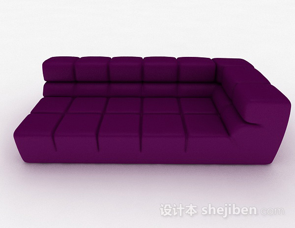 现代风格紫色双人沙发3d模型下载