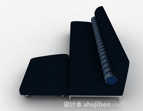 设计本深蓝色多人沙发3d模型下载