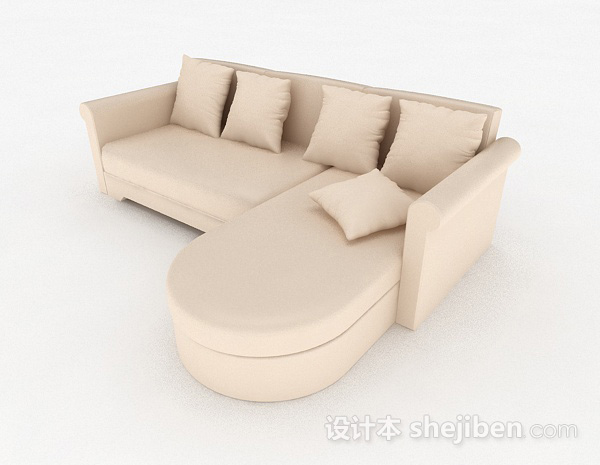 黄色多人沙发3d模型下载