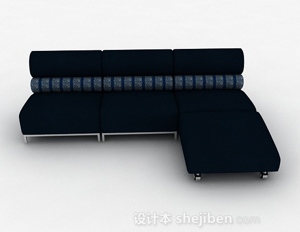 现代风格深蓝色多人沙发3d模型下载