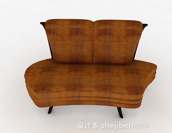 现代风格棕色个性单人沙发3d模型下载