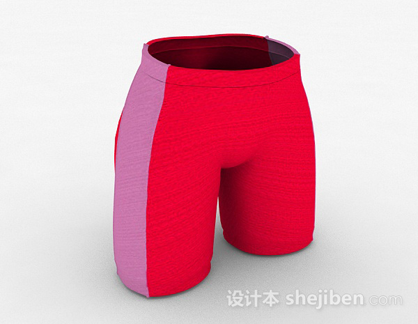 女性粉色运动紧身短裤3d模型下载