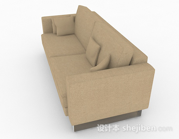 免费棕色双人沙发3d模型下载