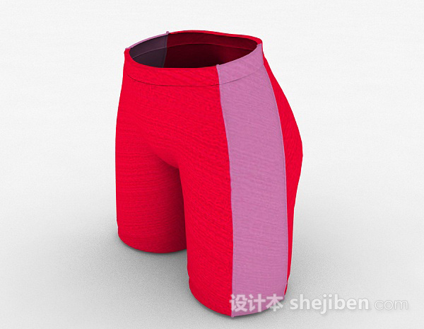 免费女性粉色运动紧身短裤3d模型下载