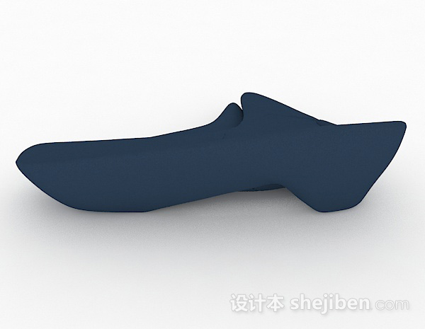 免费创意蓝色双人沙发3d模型下载