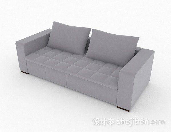简约灰色双人沙发3d模型下载