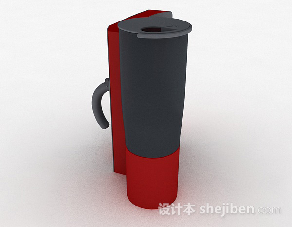 免费红色咖啡机3d模型下载