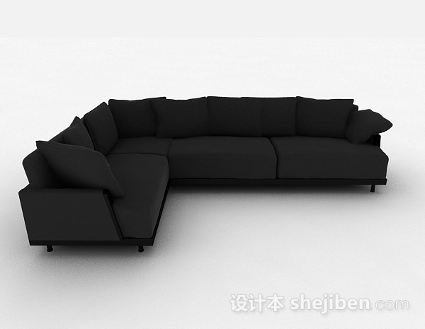 现代风格灰色多人沙发3d模型下载