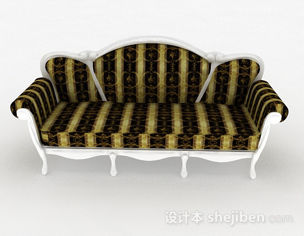 欧式风格欧式绿色双人沙发3d模型下载