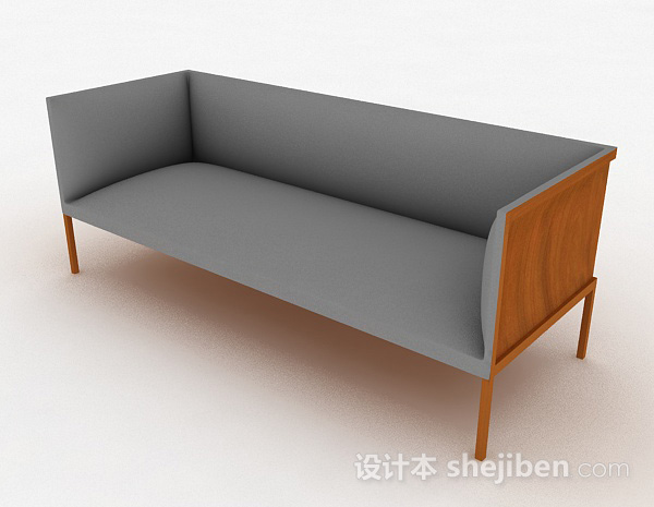 免费简约家居双人沙发3d模型下载