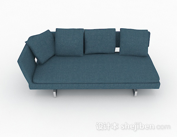 现代风格蓝色简约多人沙发3d模型下载