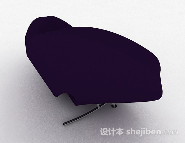设计本深蓝色双人沙发3d模型下载