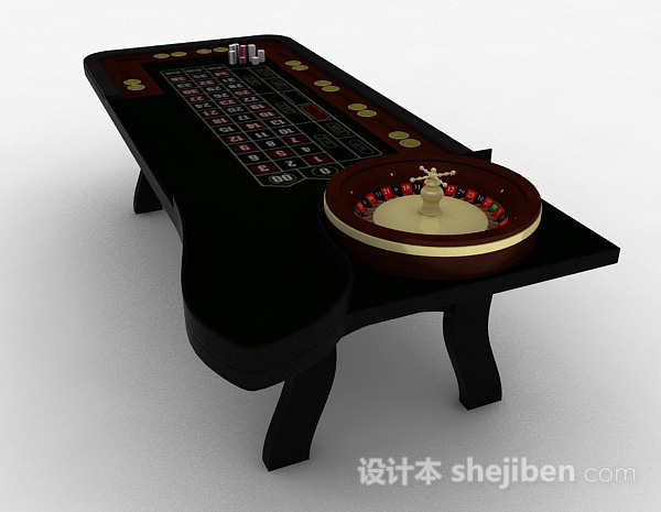 设计本黑色赌桌3d模型下载