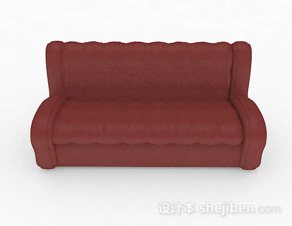 现代风格简约家居棕色双人沙发3d模型下载