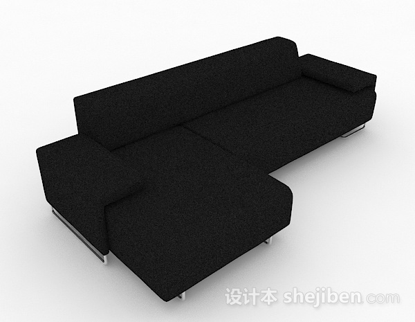 黑色多人沙发3d模型下载